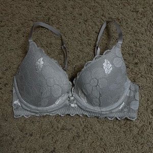 Aerie Light Blue Floral Push-Up Bra